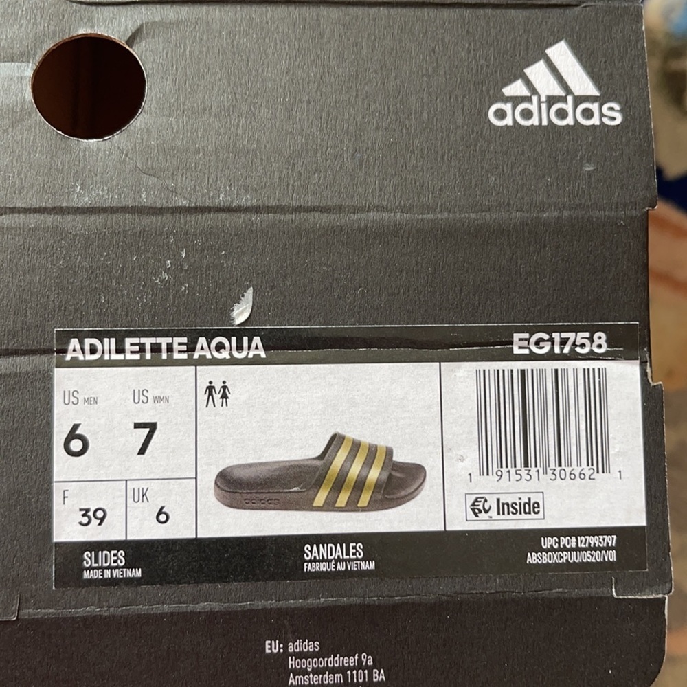 adidas Women's Adilette Aqua Sandal Size 6 - Picture 10 of 10